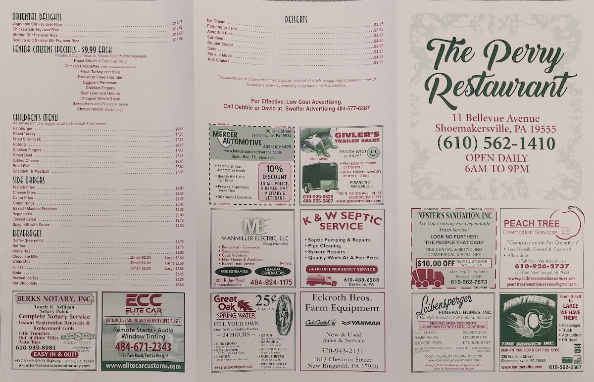 Perry Restaurant Menu - Image 4
